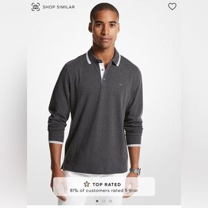 Men’s Michael Kors long sleeve cotton polo shirt, size M